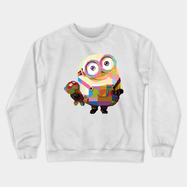 Bob Minion Pop Art Crewneck Sweatshirt by wpapkoo